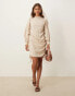 Фото #3 товара Ghospell Ines ruched drawstring mini dress in cream