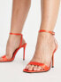 ASOS DESIGN Wide Fit Neva barely there heeled sandals in orange