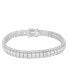 ფოტო #1 პროდუქტის Cubic Zirconia Princess and Round Tennis Bracelet in 14K Gold Plated