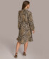 ფოტო #2 პროდუქტის Donna Karan Women's Printed Button-Front Belted Dress