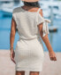 ფოტო #3 პროდუქტის Women's Apricot Cutout Waffle Knit Mini Beach Dress