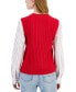 ფოტო #2 პროდუქტის Women's Striped Layered-Look Sweater Vest