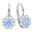 Silver earrings with crystals 436 001 00322 04 - turquoise