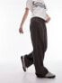 Topshop Petite pull on wide leg trouser in charcoal