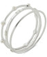 ფოტო #1 პროდუქტის Silver-Tone 3-Pc. Set Crystal & Imitation Pearl Bangle Bracelets