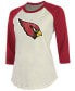 Фото #3 товара Women's Kyler Murray Cream, Cardinal Arizona Cardinals Player Raglan Name Number 3/4 Sleeve T-shirt