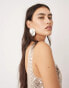 Фото #3 товара ASOS EDITION sheer disc sequin maxi raw edge vest dress in silver