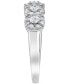 Фото #4 товара Diamond Cushion Shape Halo Cluster Ring (1 ct. t.w.) in 14k White Gold or 14k gold & rhodium