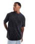 ASOS DESIGN oversized t-shirt in heavyweight 220gsm washed black with print