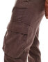 ASOS DESIGN tapered pull on linen cargo trouser in washed brown