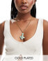 Neck On The Line paloma gold plated stainless steel long amazonite stone statement necklace