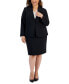 Plus Size Seamed Crepe Jacket Slim Skirt Suit