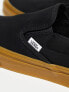 Vans classic slip on gum sole trainers in black