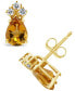 ფოტო #1 პროდუქტის Citrine and Diamond Stud Earrings (1-1/3 ct.t.w and 1/8 ct.t.w) 14K Yellow Gold