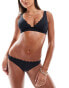 Accessorize scallop high waist bikini bottom in black