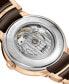 Unisex Swiss Automatic Centrix Diamond (1/10 ct. t.w.) Brown High-Tech Ceramic & Rose Gold PVD Bracelet Watch 39mm