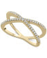 ფოტო #1 პროდუქტის Diamond Crossover Ring in 10k White or Yellow Gold (1/4 ct. t.w.), Created for Macy's