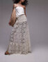 Фото #3 товара Topshop lace tiered maxi skirt in ivory