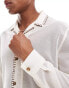 ASOS DESIGN relaxed revere shirt with contrast whipstitch detail in white Белый, L - Chest 42 - фото #3