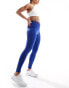 Gym King Impact branded tape leggings in blue