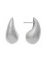 Polished Rhodium Teardrop Stud Earrings