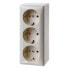 Berker 3gang SCHUKO socket outlet - Type F - White - Duroplast - IP20 - 250 V - 16 A