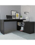 Dallas L-Shaped Home Office Desk, Two Shelves, Single Door Cabinet Черный, Стандартный - фото #1