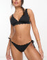 Фото #4 товара Hunkemoller scallop cheeky tie side bikini bottom in black