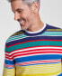 ფოტო #3 პროდუქტის Men's Printed Stripe Cashmere Crewneck Sweater, Created for Macy's