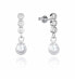 Charming silver earrings with zircons and Clasica pearl 5088E000-38