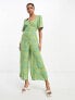 Фото #1 товара Nobody's Child Winnie button jumpsuit in green print