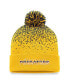 Фото #1 товара Men's Gold Nashville Predators Iconic Gradient Cuffed Knit Hat with Pom