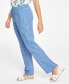 Фото #4 товара Petite 100% Linen Drawstring Pants, Created for Macy's
