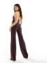 Фото #5 товара ASOS DESIGN sleeveless cowl neck slinky wide leg jumpsuit in brown