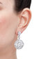 ფოტო #2 პროდუქტის Cubic Zirconia Mixed Cut Circle Cluster Drop Earrings in Sterling Silver