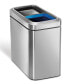 Фото #1 товара Brushed Stainless Steel 20 Liter Fingerprint Proof Slim Dual Recycler Trash Can