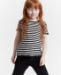 ფოტო #1 პროდუქტის Girls Striped Ribbed T-Shirt, Created for Macy's