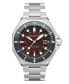 Men's Dumas Automatic Bordeaux with Silver-Tone Solid Stainless Steel Bracelet Watch 44mm