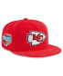 Фото #1 товара Men's Red Kansas City Chiefs Throwback Cord 59FIFTY Fitted Hat