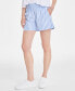 Фото #3 товара Women's Cotton Stripe Pull-On Shorts, Created for Macy's
