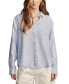 ფოტო #1 პროდუქტის Women's Linen Prep Button-Front Shirt