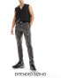 Фото #1 товара ASOS DESIGN skinny leather look trouser in washed grey with zip detail