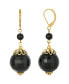 ფოტო #1 პროდუქტის Gold-Tone Large Black Bead Earring