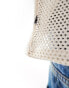 Фото #2 товара Obey open stitch knitted vest in off white