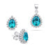 Charming silver jewelry set with zircons SET226WAQ (earrings, pendant)