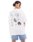 ASOS DESIGN oversized t-shirt with cherry disco balls in white