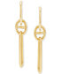 ფოტო #3 პროდუქტის Polished Mariner & Paperclip Link Drop Earrings in 10k Gold