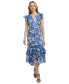 ფოტო #1 პროდუქტის Women's Paisley-Print Ruffled Midi Dress