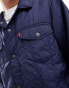 Фото #3 товара Levi's Relaxed padded trucker jacket in navy with logo