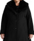 ფოტო #3 პროდუქტის Plus Size Faux-Fur-Collar Coat